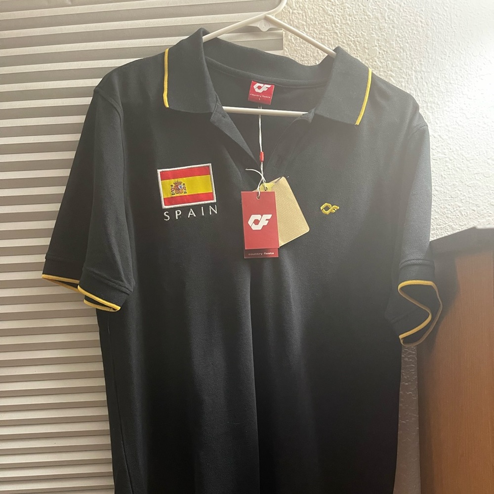 Men’s Polo Size L Spain Flag
